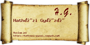 Hatházi Győző névjegykártya